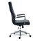 Alera Eddleston Leather Manager Chair Supports Up to 275 lbs. - Black Seat/Back, Chrome Base